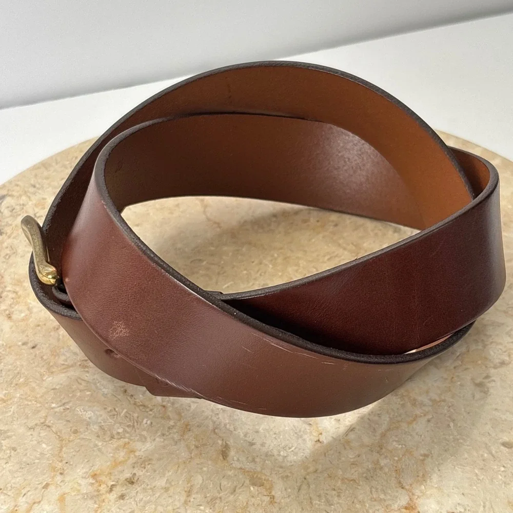 Carhartt Men's Dark Brown Leather Belt Brass Buckle Leather Argentina Sz 36